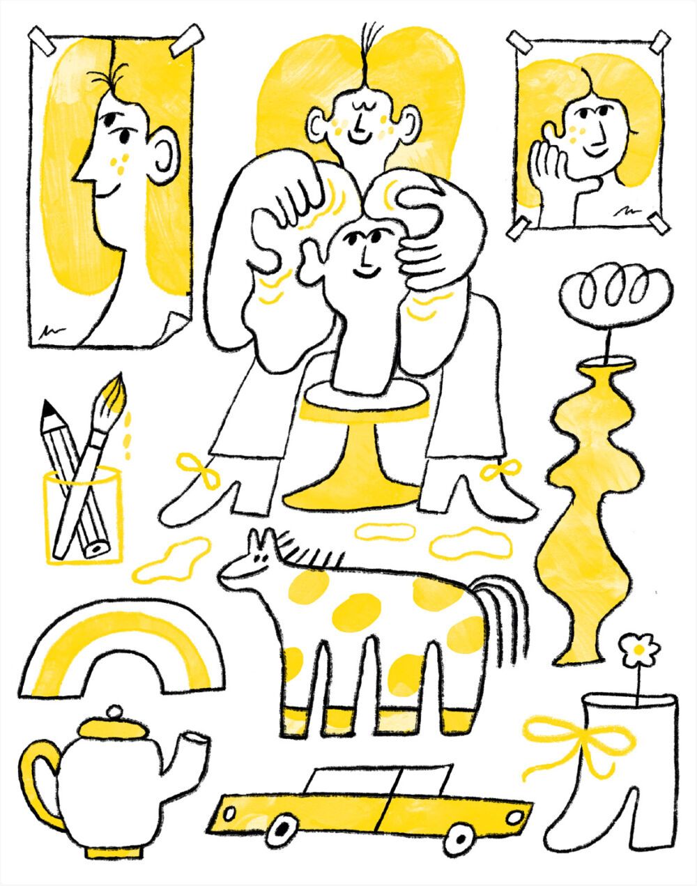 Line-art illustration by Elin Matilda Andersson