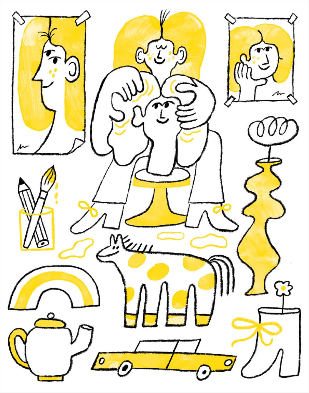 Line-art illustration by Elin Matilda Andersson