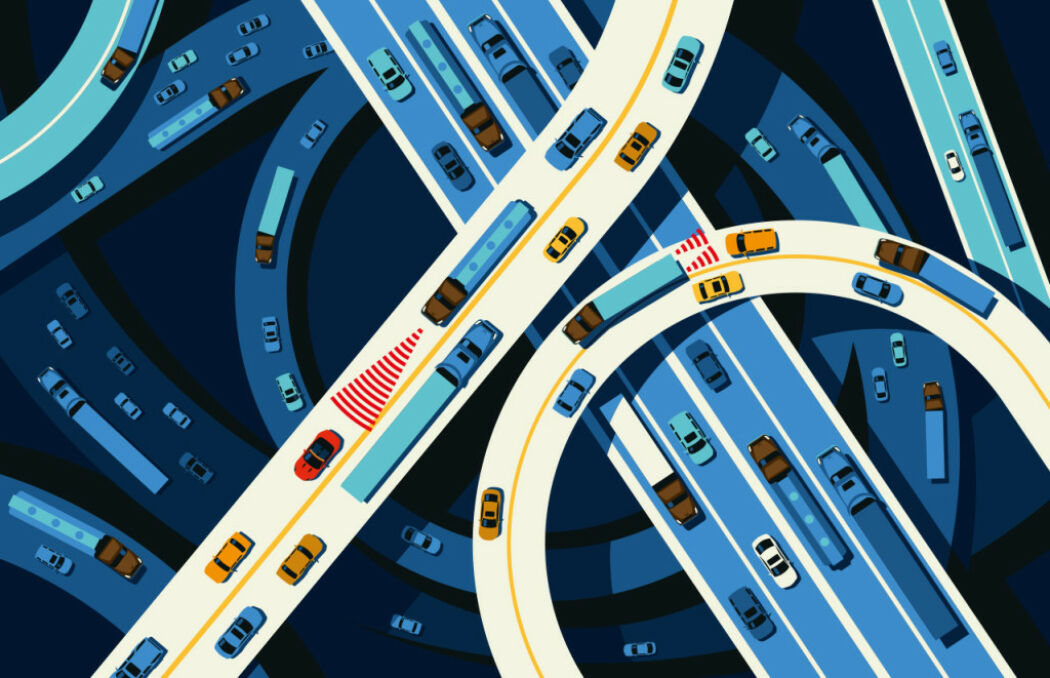Spaghetti Junction illustration for Volvo USA by Bo Lundberg
