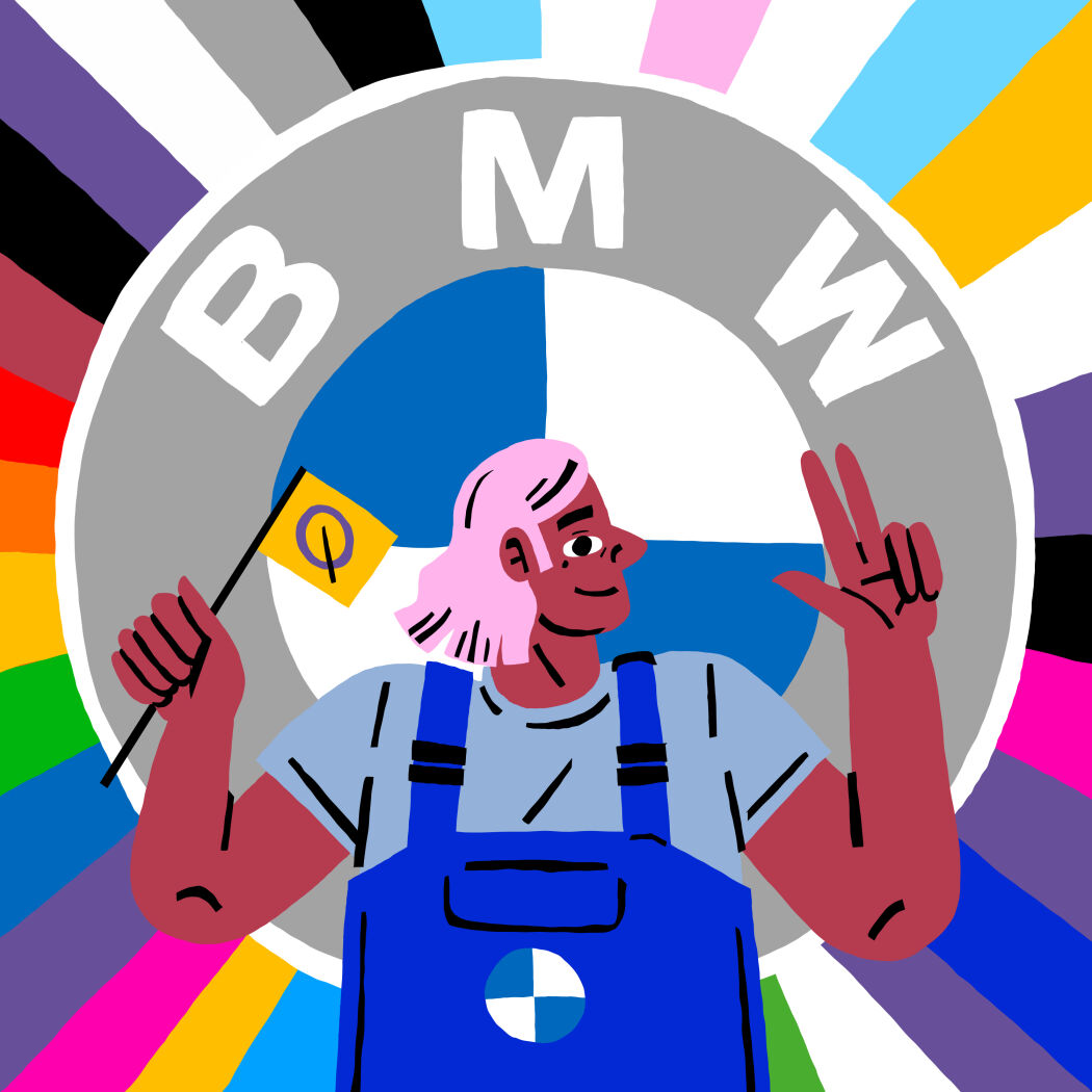 Advertising pride campaign for BMW, illustrated by Fredde Lanka