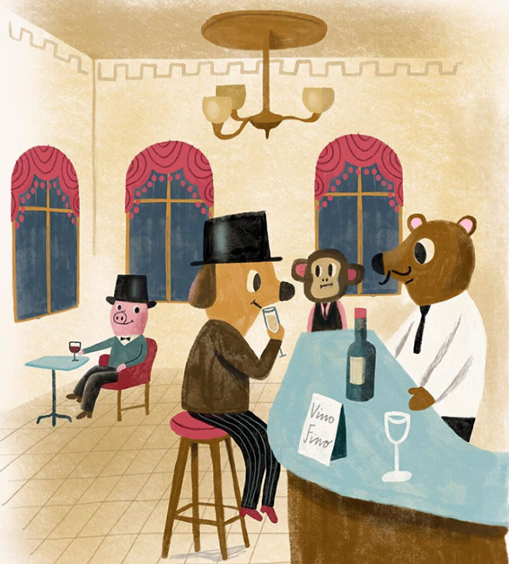 Illustrated Animal character design with a vintage style by Ingela P Arrhenius