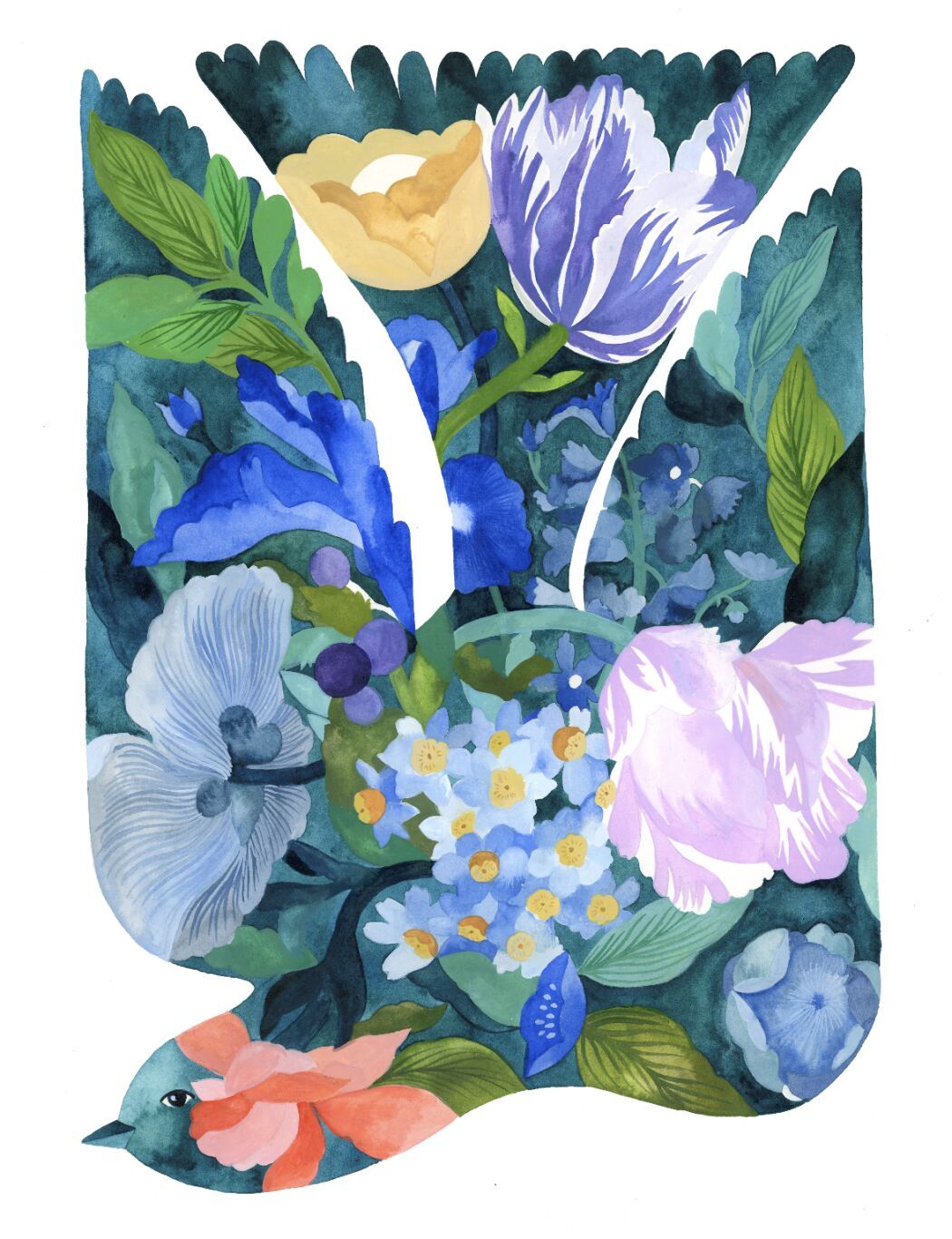 Botanical illustration by the talented artist Malin Gyllensvaan