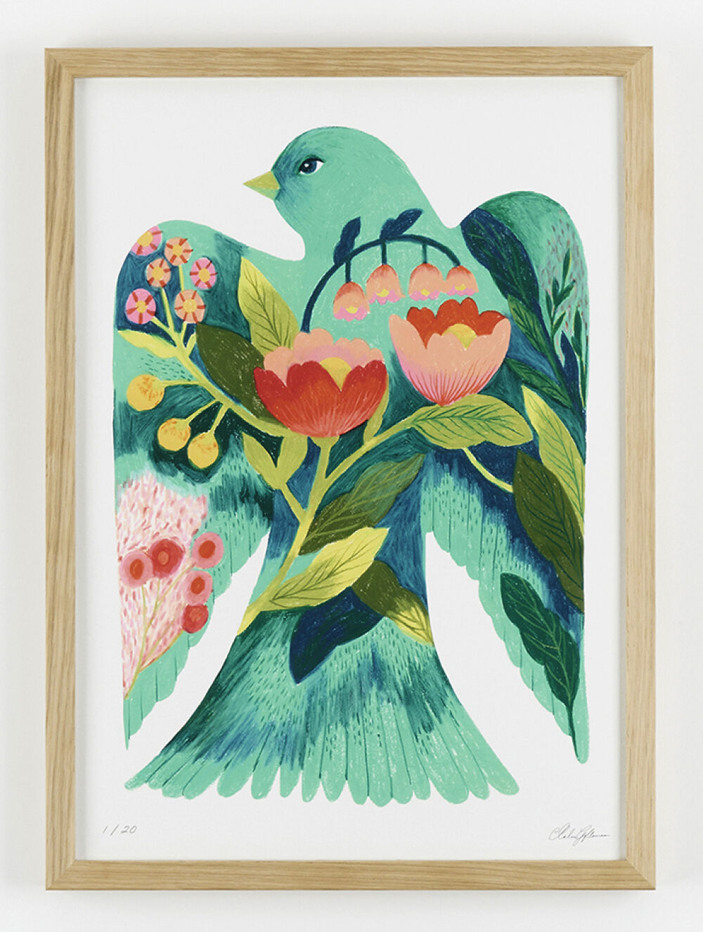 Beautiful bird water color illustration by Malin Gyllensvaan