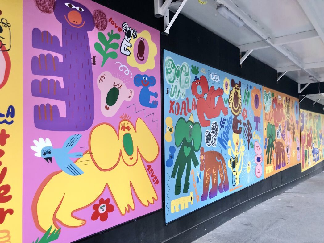 Fun colorful huge mural hand-painted by Elin matilda Andersson