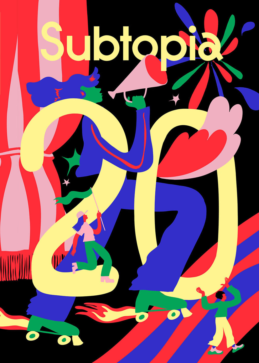 Graphic and colorful poster art work design and art director by Erica Jacobson