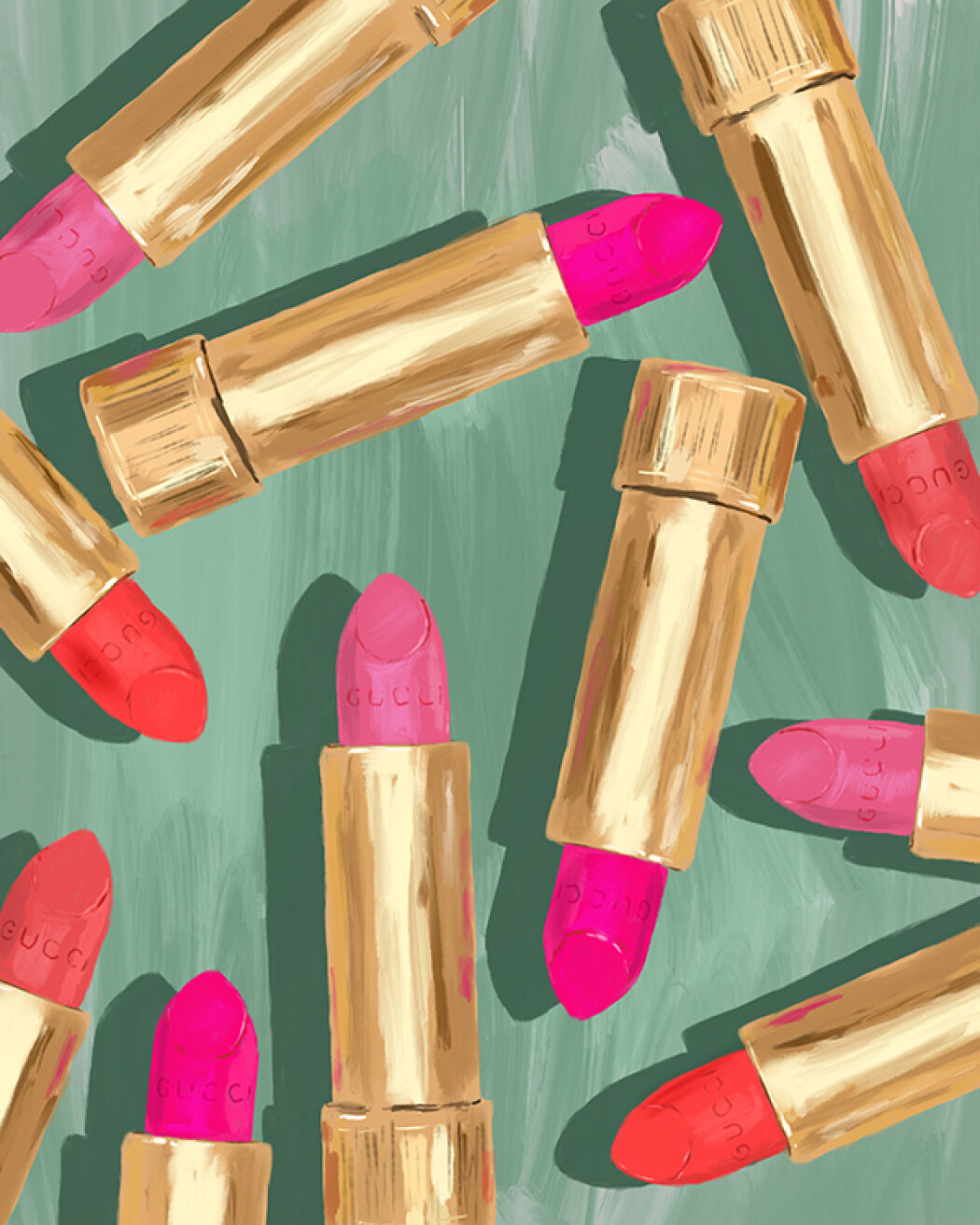 Detail illustration for Gucci Beauty by Christina Gliha 