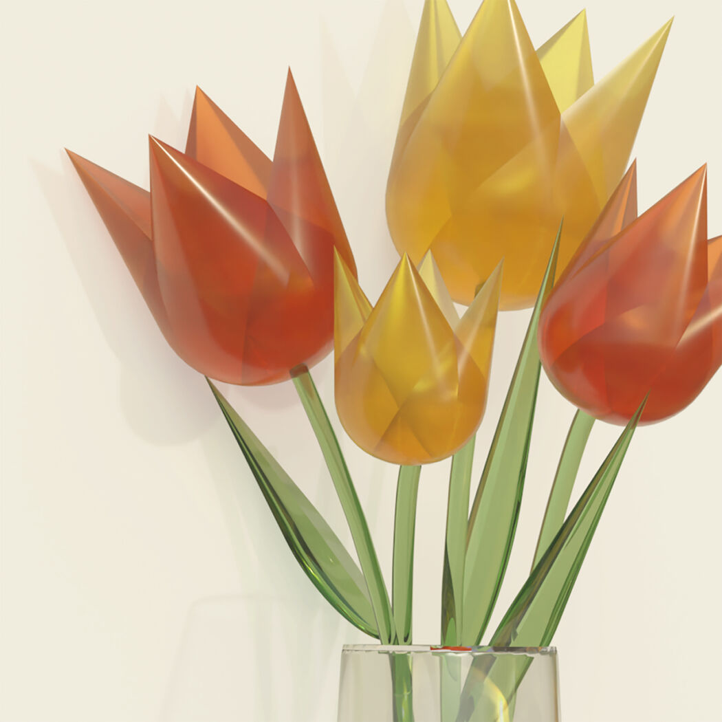 3D flowers created for Adobe by Riya Mahajan