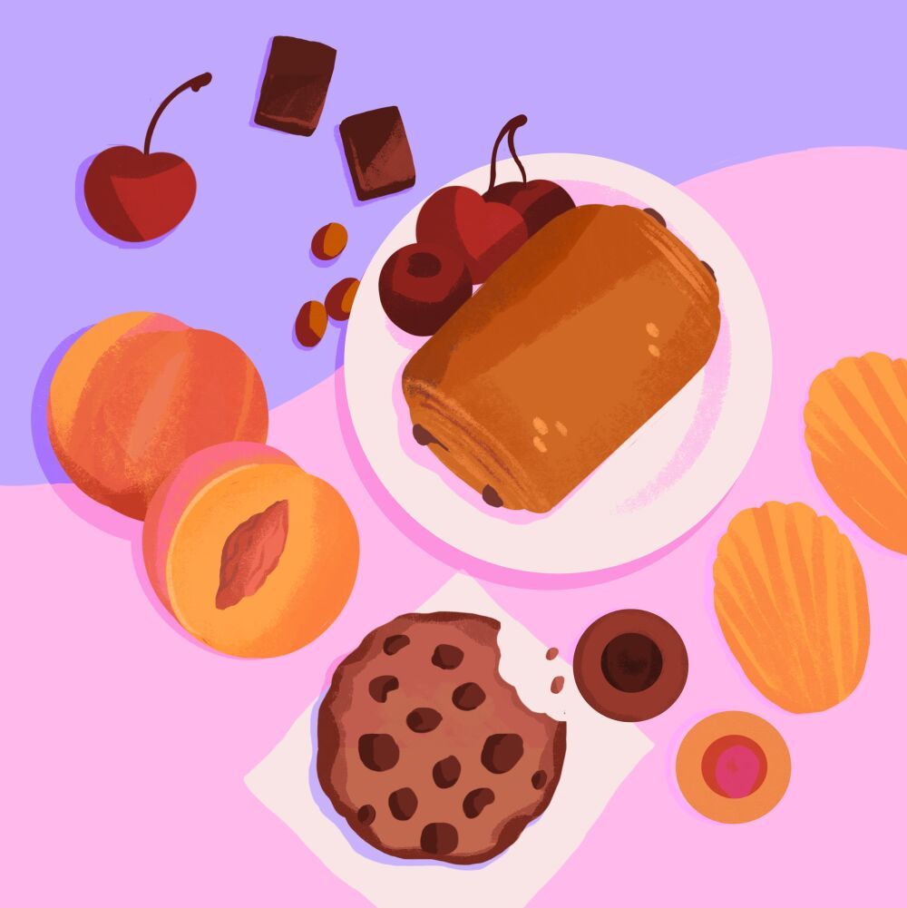 Food illustrated by artist Petra Eriksson