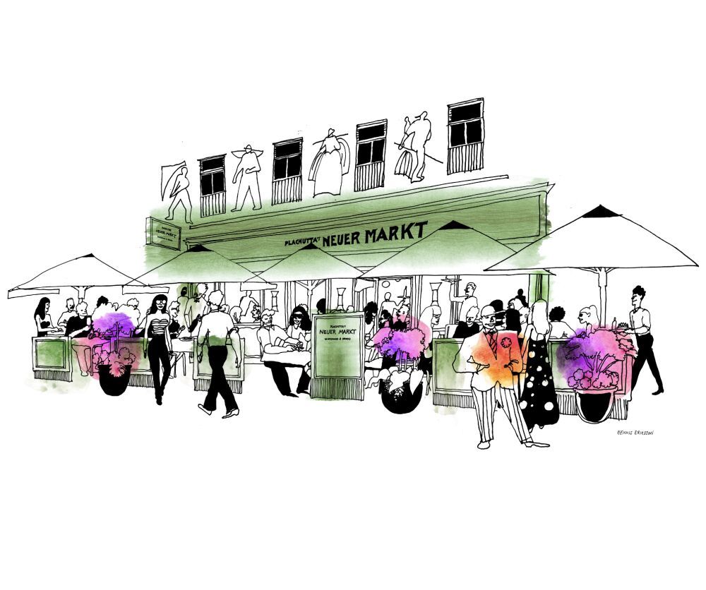 Branding illustration art by the line art drawing artist Dennis Eriksson