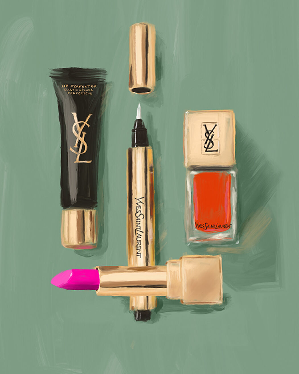 Beauty and Make up illustrations for YSL Beauty by Christina Gliha