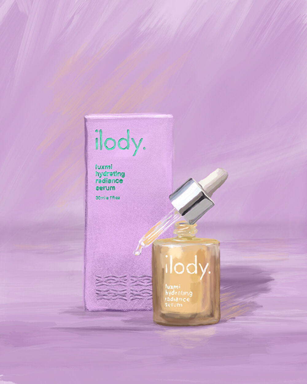 Packaging and brand identity illustration by Christina Gliha for Ilody Skincare