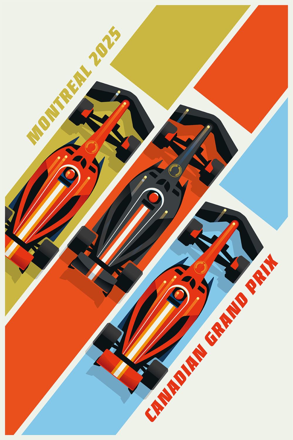 Racing cars illustrated by the graphic designer Bo Lundberg