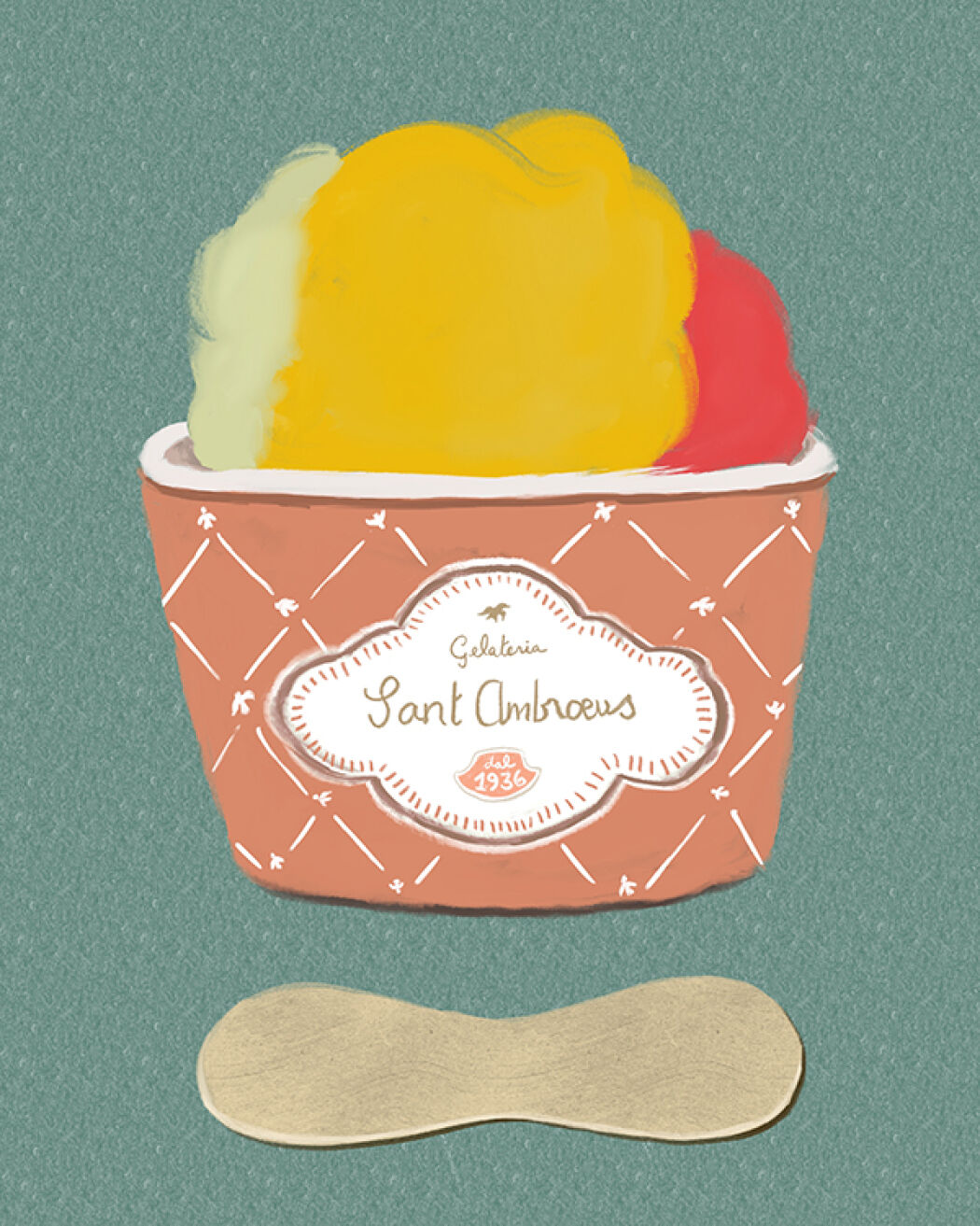 Ice cream packaging illustrated by Christina Gliha