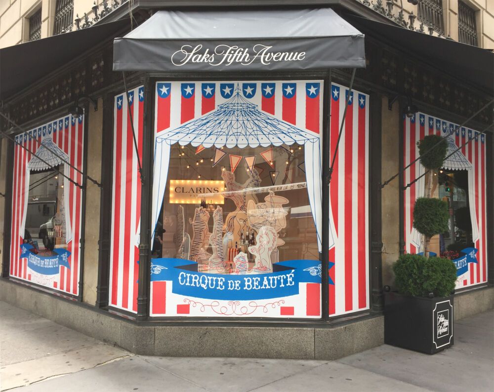 Illustrated shop window by Klas Fahlén