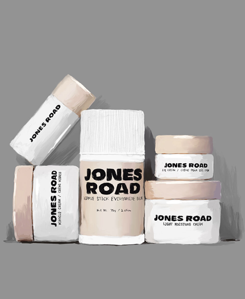 Branding illustration for Jones Road Beauty Advertising/Launching campaign by Christina Gliha