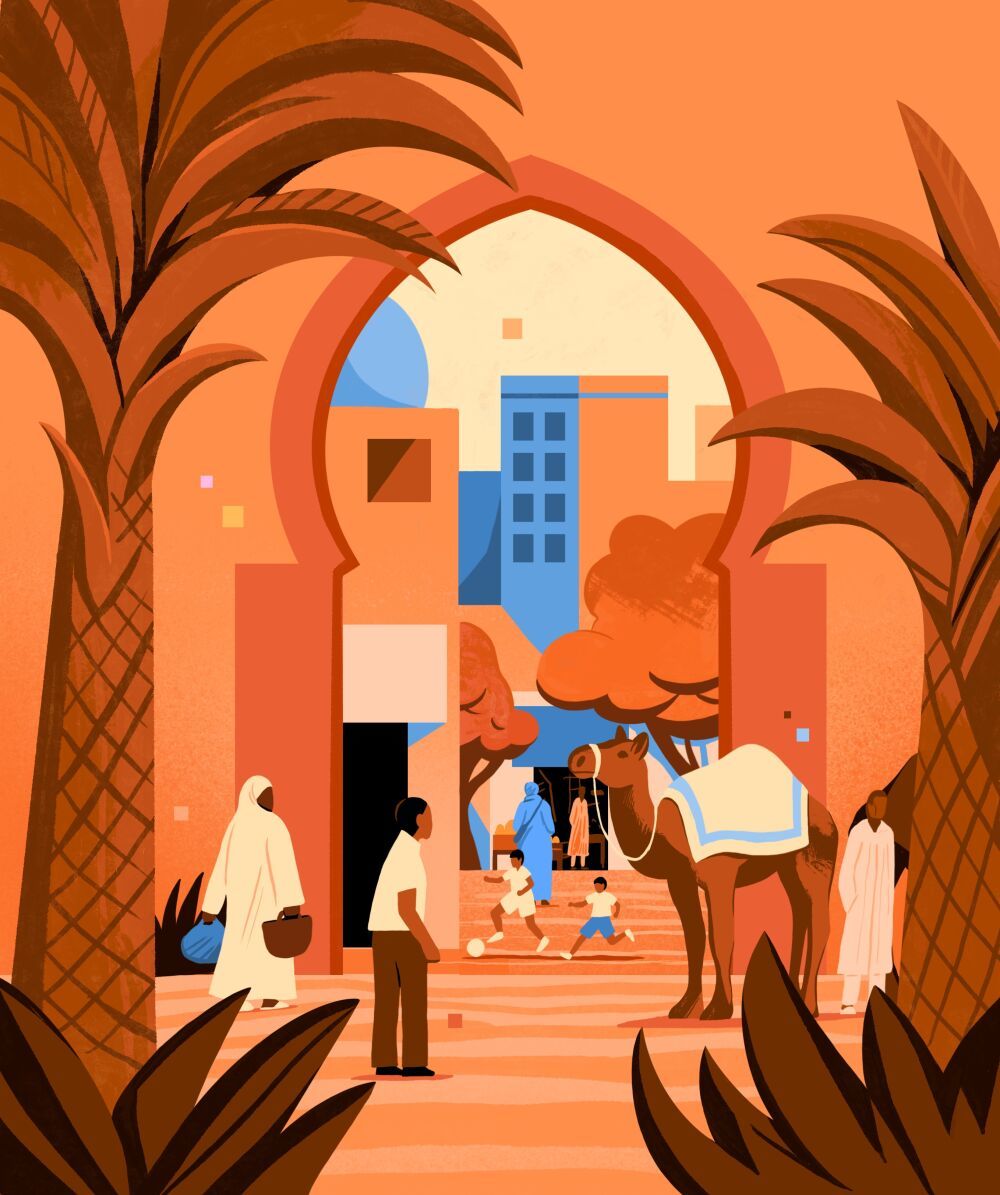 Interior design illustration by Petra Eriksson