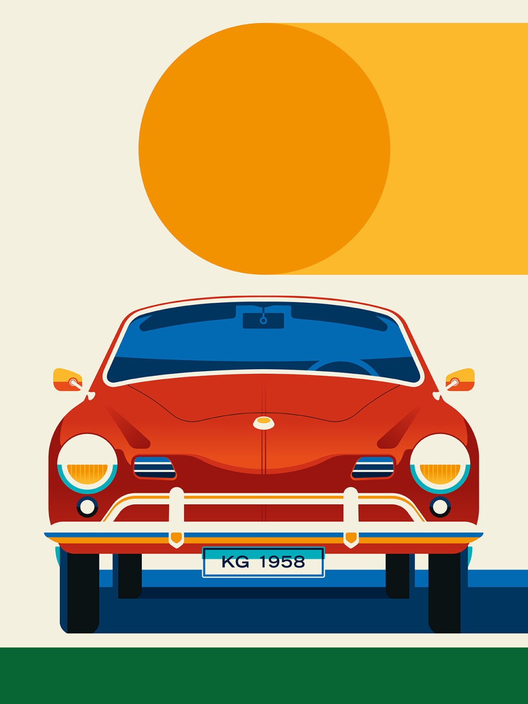 Classic cars illustrations by Bo Lundberg
