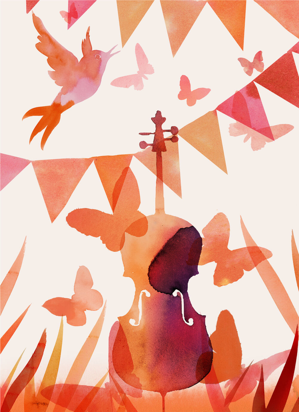 Illustrated summer ad campaign for the Royal Opera house by Stina Persson
