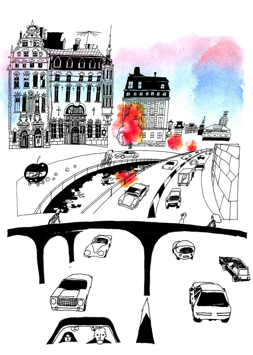 Editorial illustrations by Dennis Eriksson