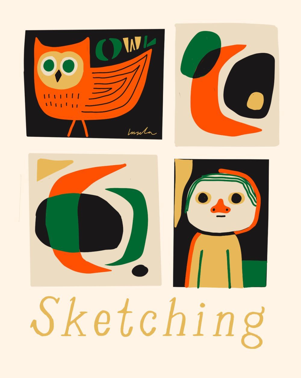 Graphic illustration art by illustrator Ingela P Arrhenius
