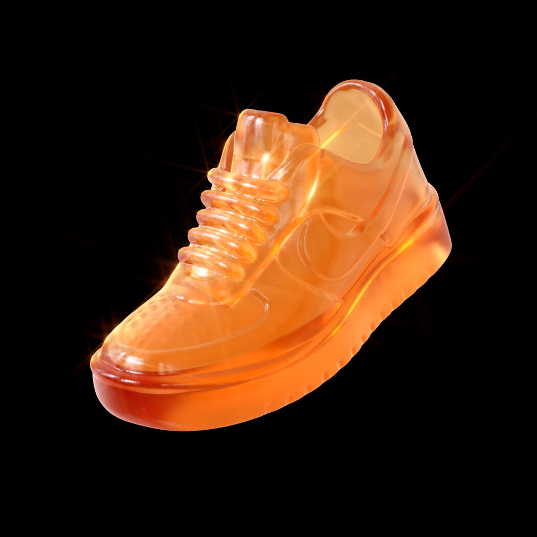 3D render of a NIKE sneaker for Nike Running App 5th anniversary campaign by Double Up Studio