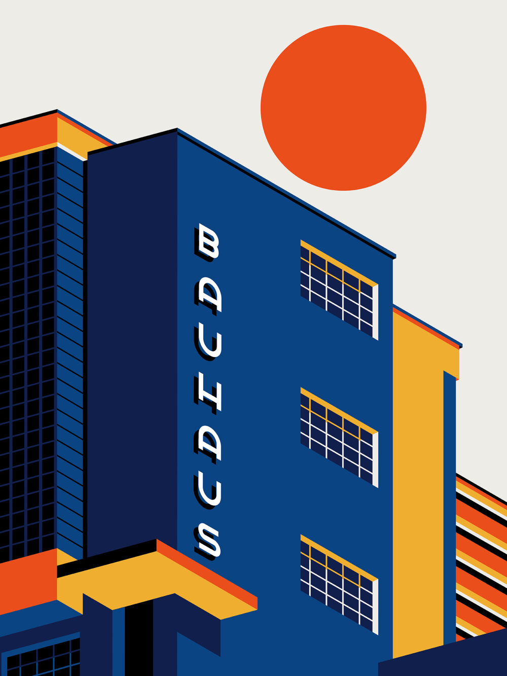 Graphic vector Bauhaus poster art by Bo Lundberg