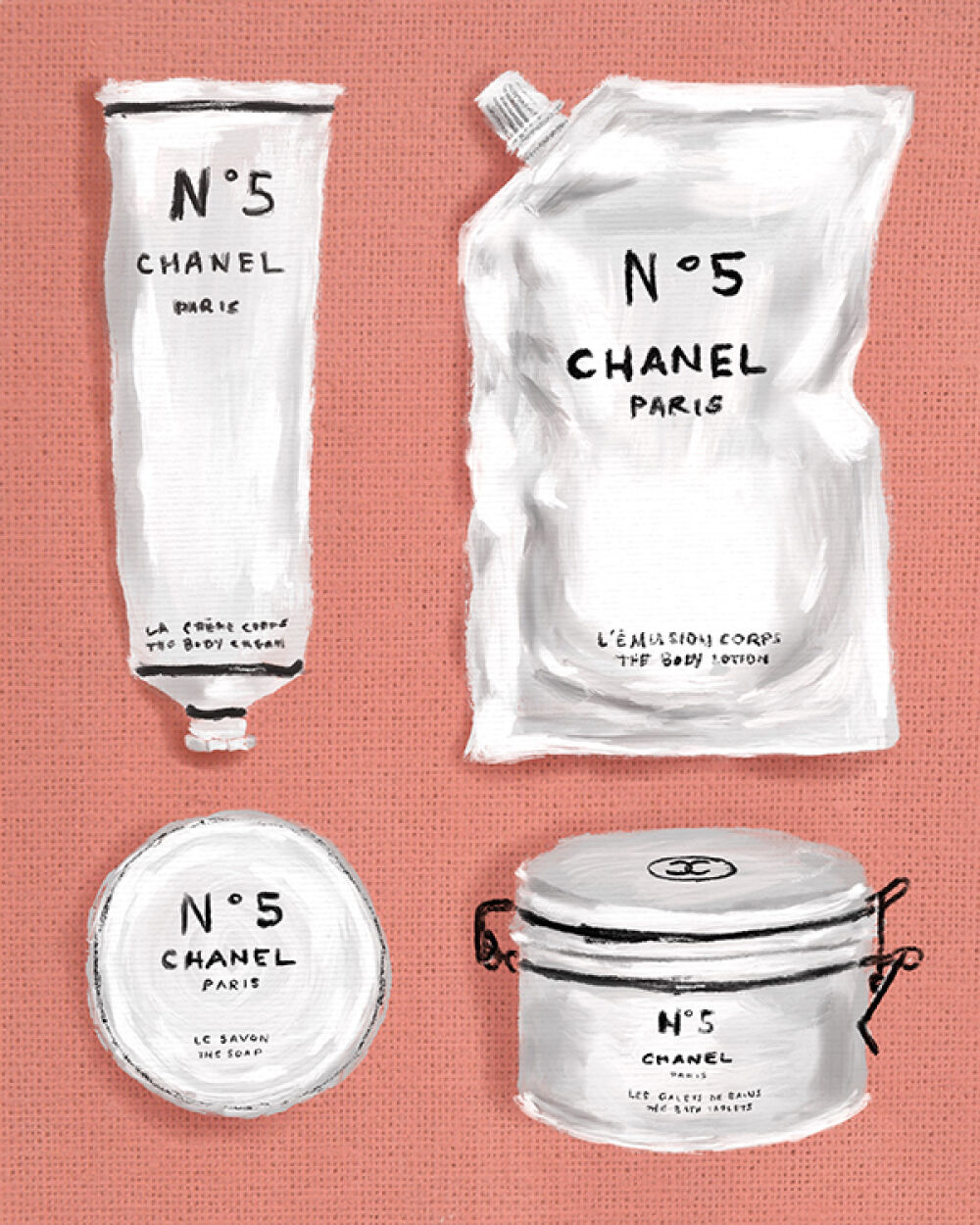 Branding illustration for Chanel Beauty by Christina Gliha 