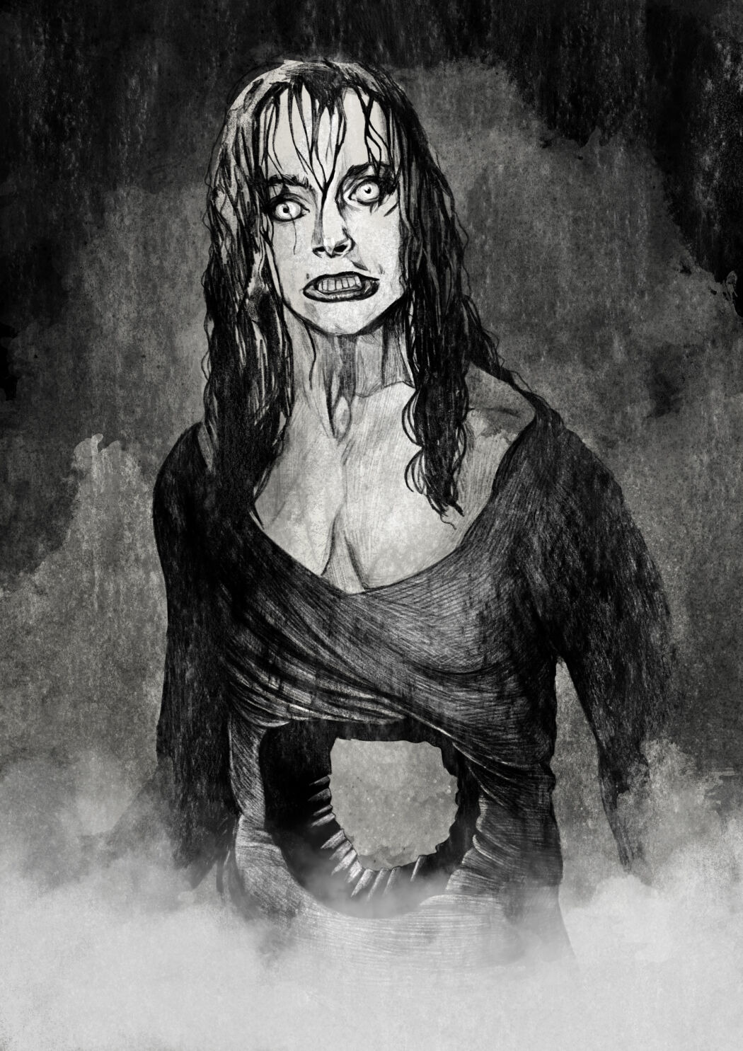 Horror, eerie styled drawing by Eplet