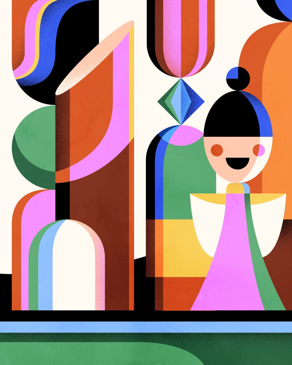 Graphic forms and colorful art direction by Petra Eriksson