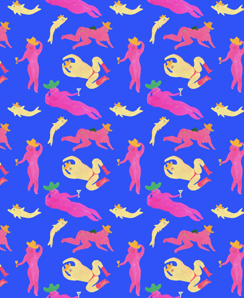 Pattern in bright and bold colors by Yoyo Nasty
