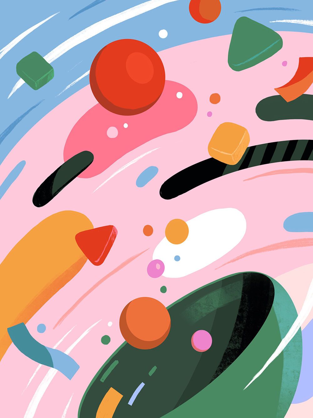 fun colorful illustration art by Petra Eriksson
