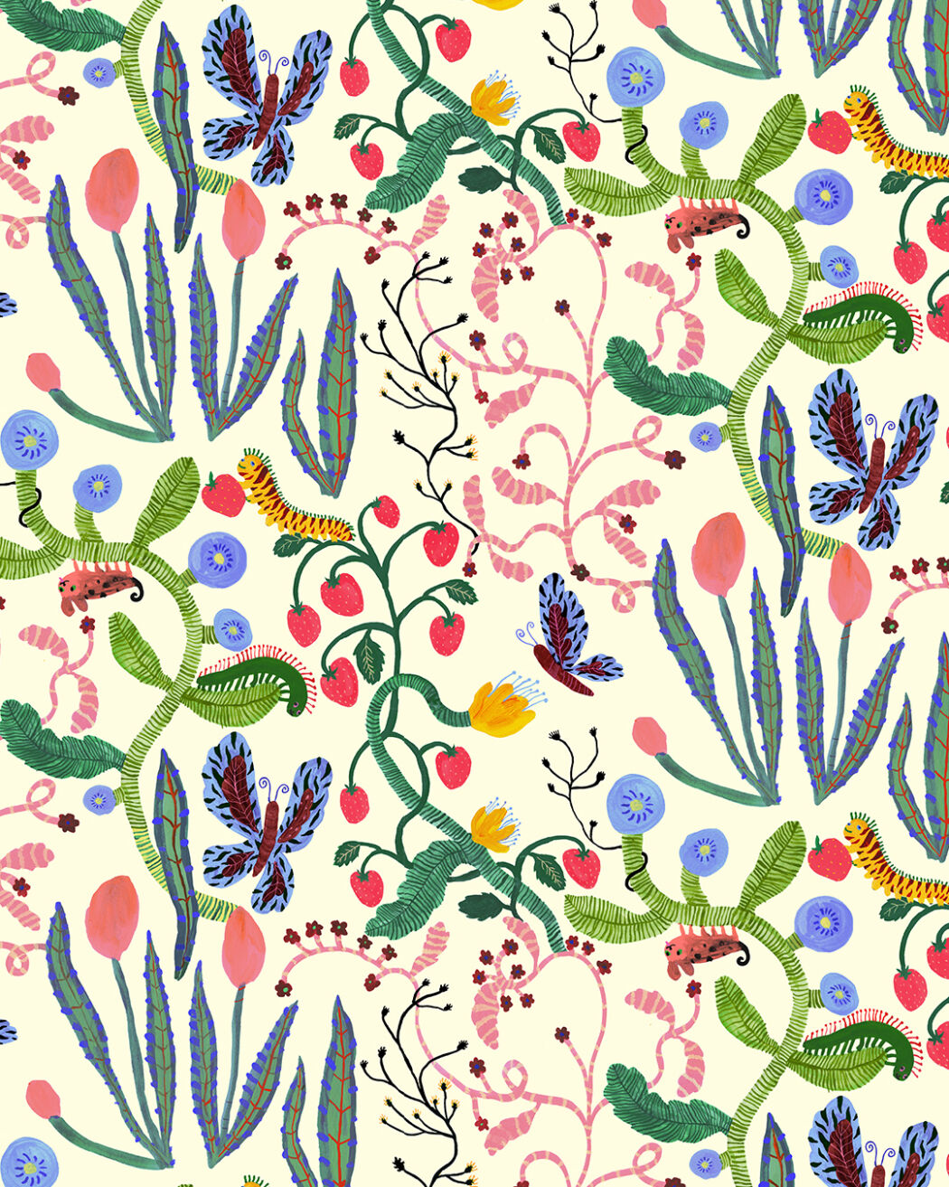 Botanical illustrated pattern and print design by Yoyo Nasty