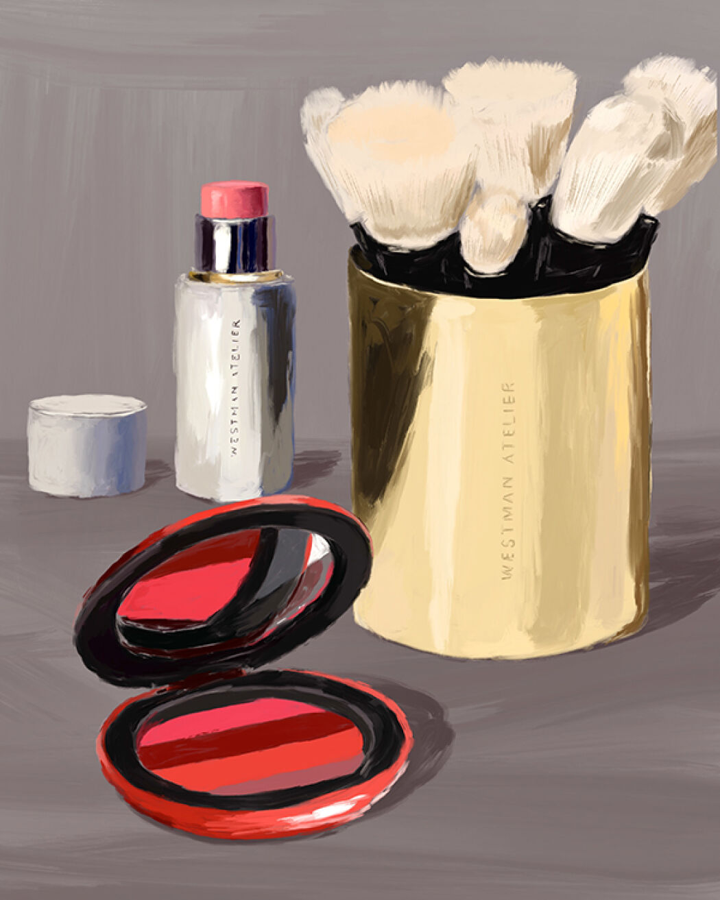 Beauty make up illustration by Christina Gliha for Westman Atelier