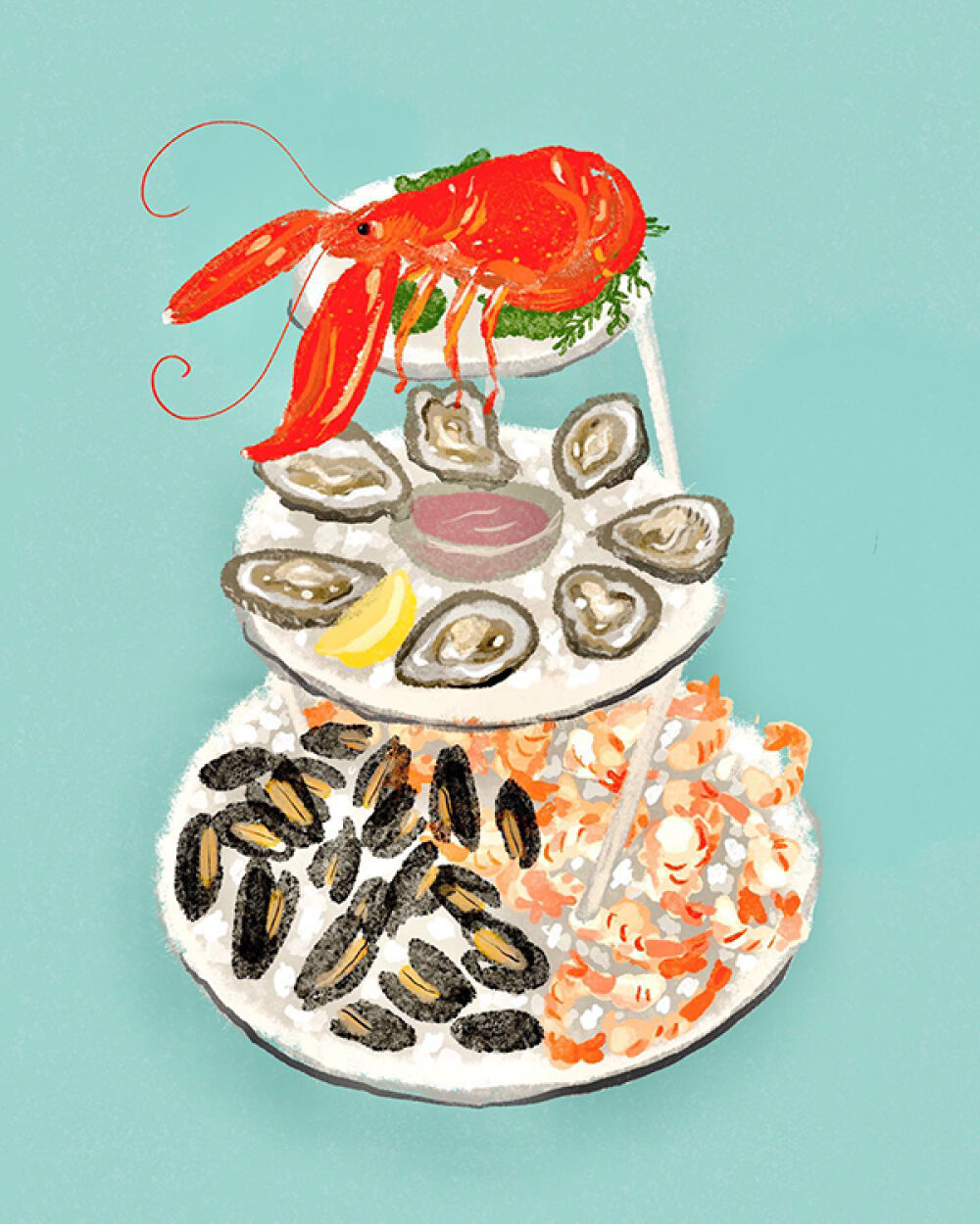 Food illustration, happy new year by Christina Gliha