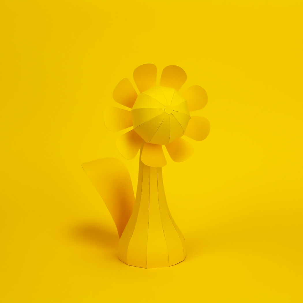 Yellow graphic Paper flower by Hampusha