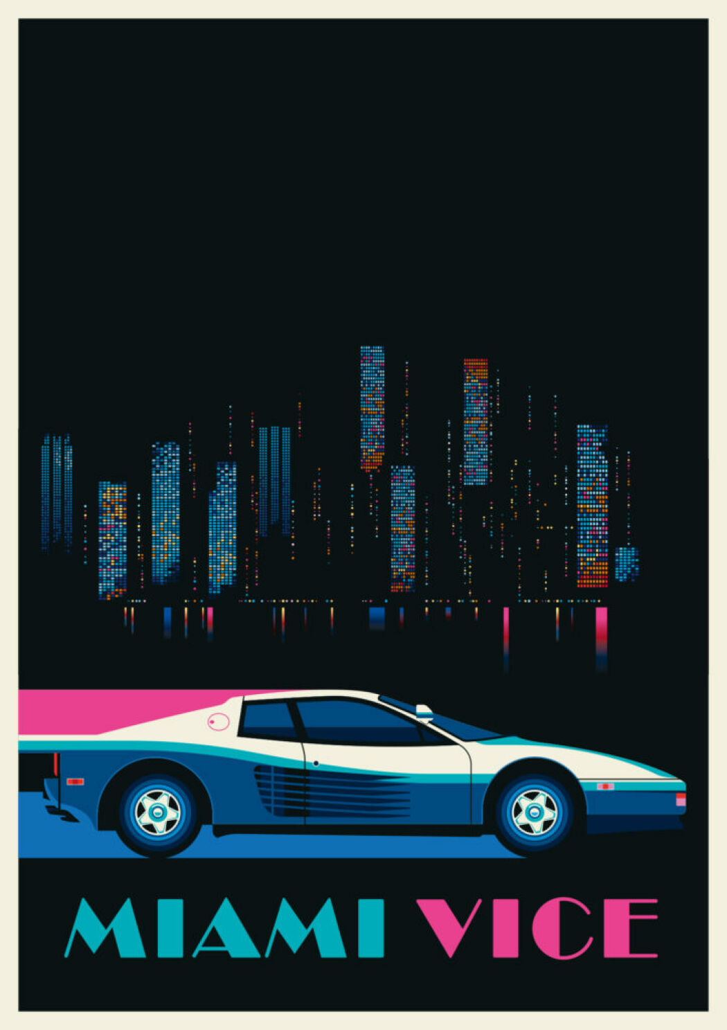 Miami Vice illustration by Bo Lundberg for Universal Pictures