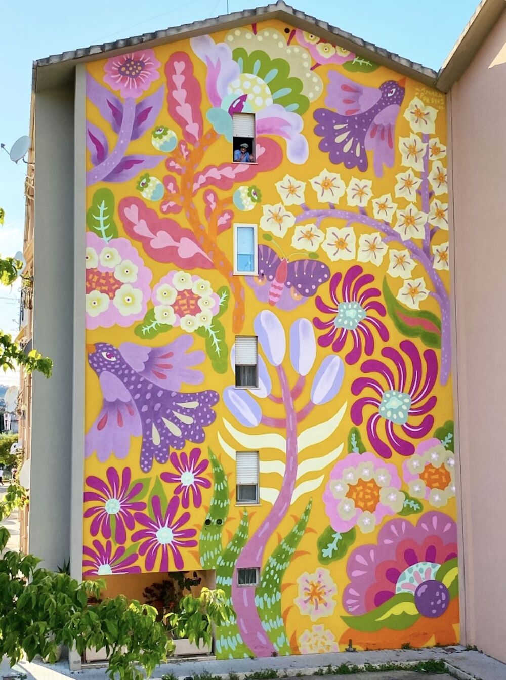 Fantastic huge mural handpainted by Amara Por Dios