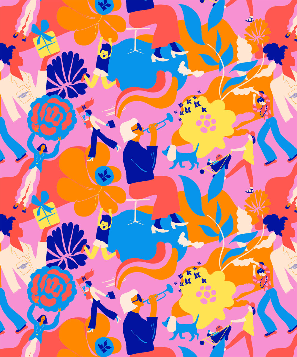 Illustrated pattern for Kiehls USA by Erica Jacobson