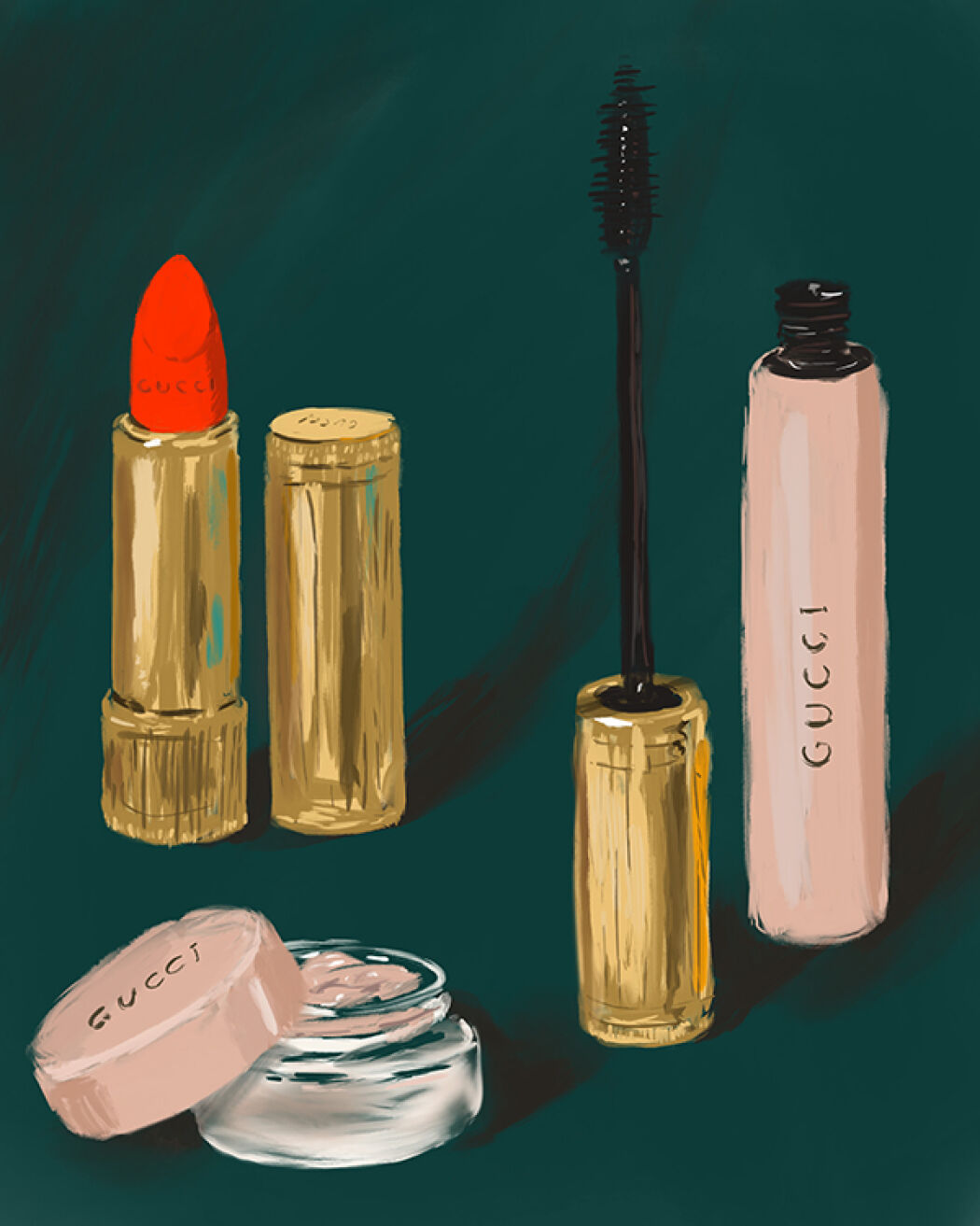 Beauty branding illustration for Gucci by Christina Gliha 