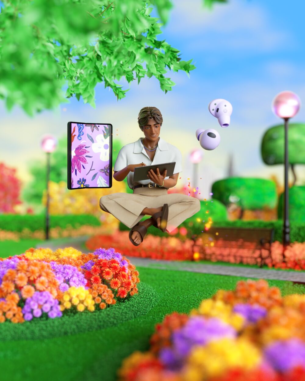 3D avatar and 3D world created by Double Up Studio for a giant telecom company and the Asian market.