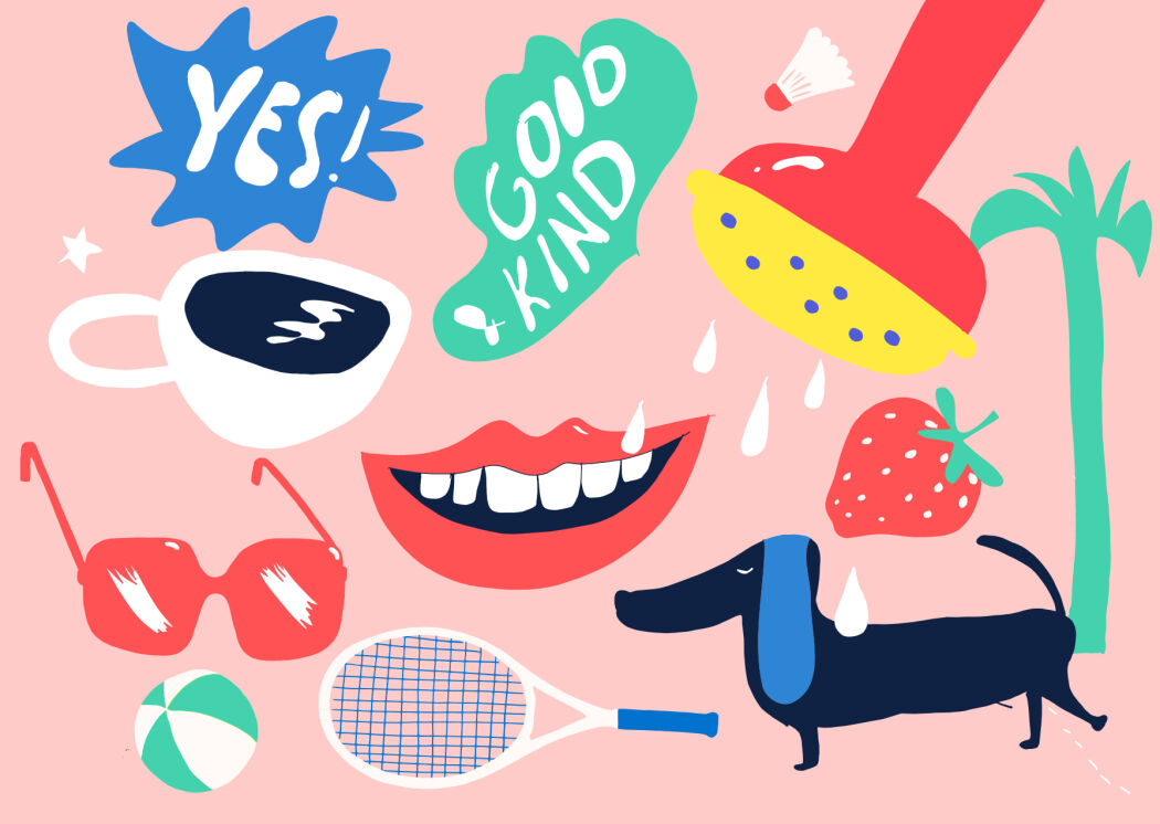 Illustrated branding assets by Erica Jacobson for the advertising agency Forsman & Bodenfors