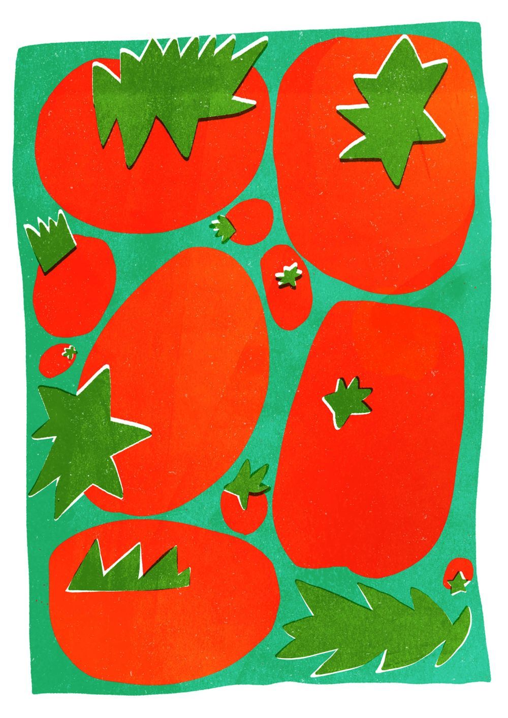 Graphic playful Vegetable food illustration by Elin Matilda Andersson