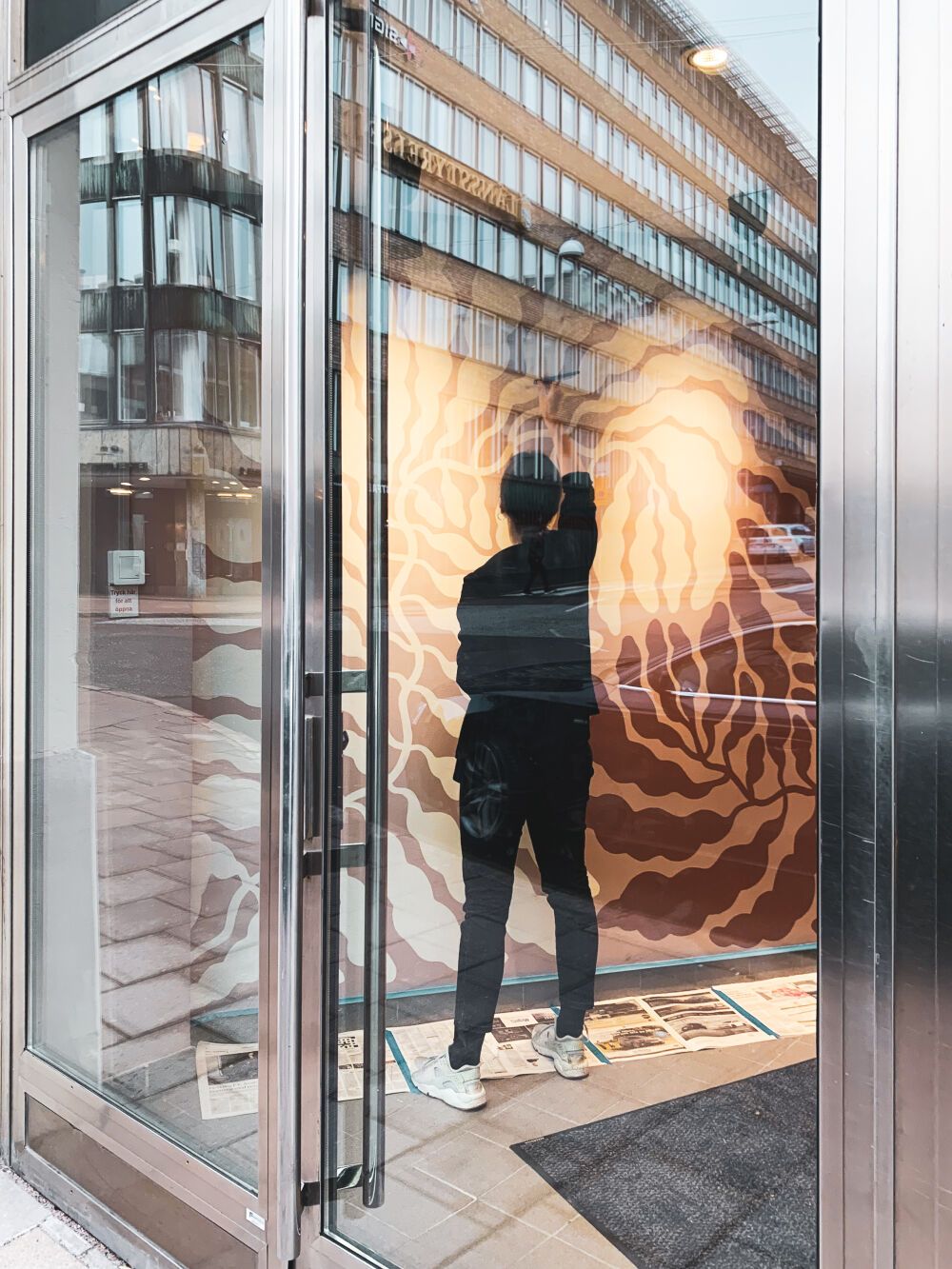 Mural painting, hand-painted by Linnéa Andersson