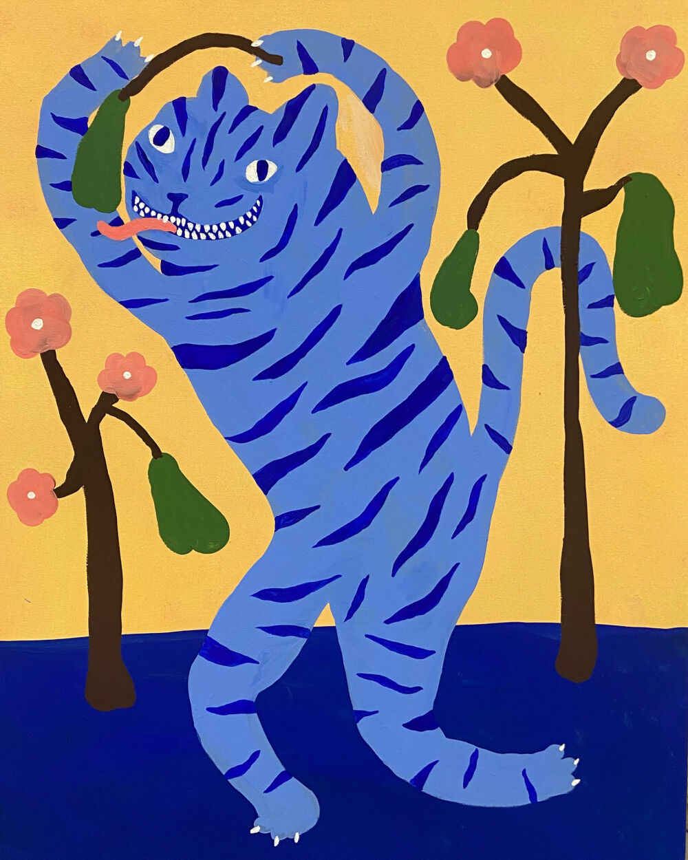 Blue tiger digitally illustrated by the talented Swedish artist Yoyo Nasty 