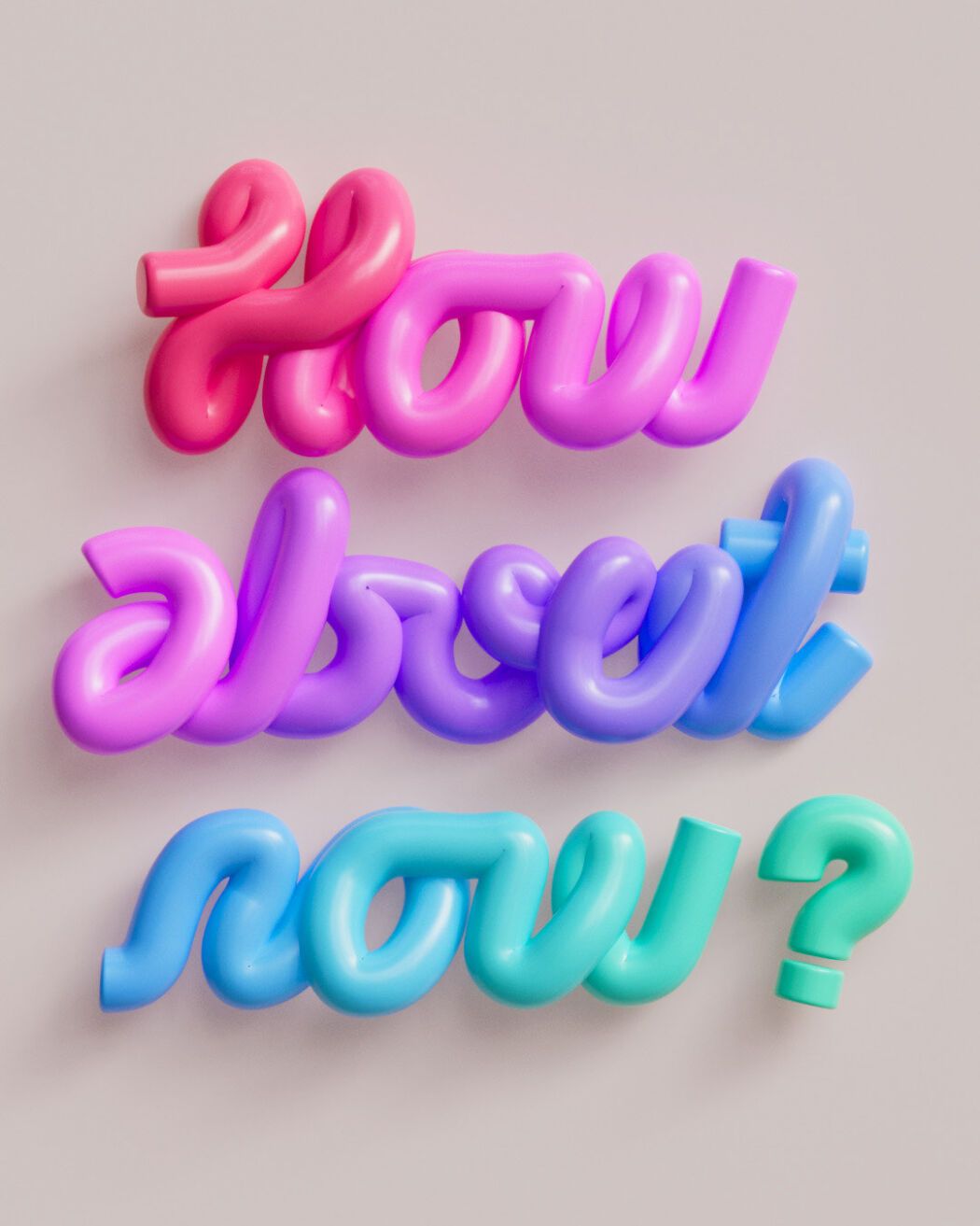 3D lettering art by Rosie Roche