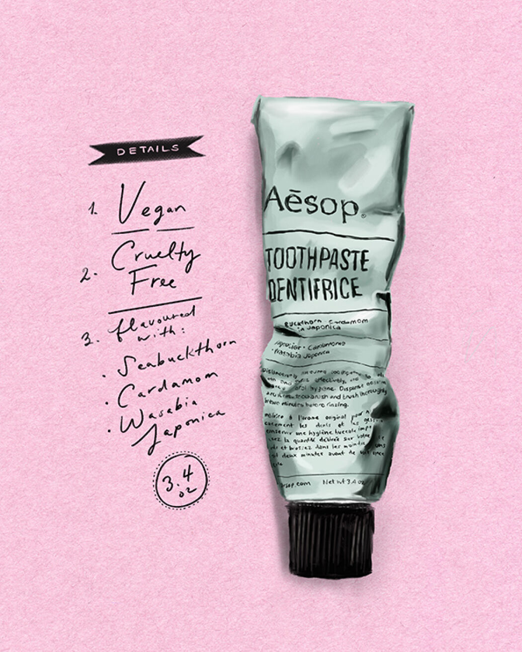 Packaging illustration for the beauty brand Aesop by Christina Gliha
