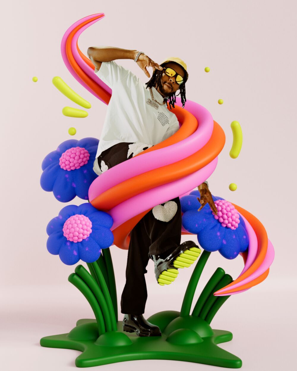 3D artwork photo collage by the 3D artist Rosie Roche