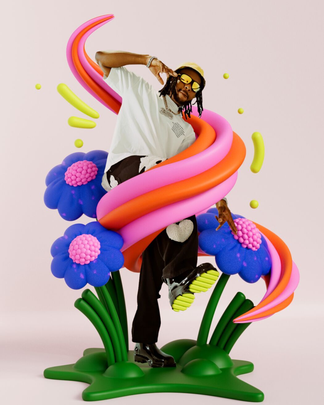 3D artwork photo collage by the 3D artist Rosie Roche