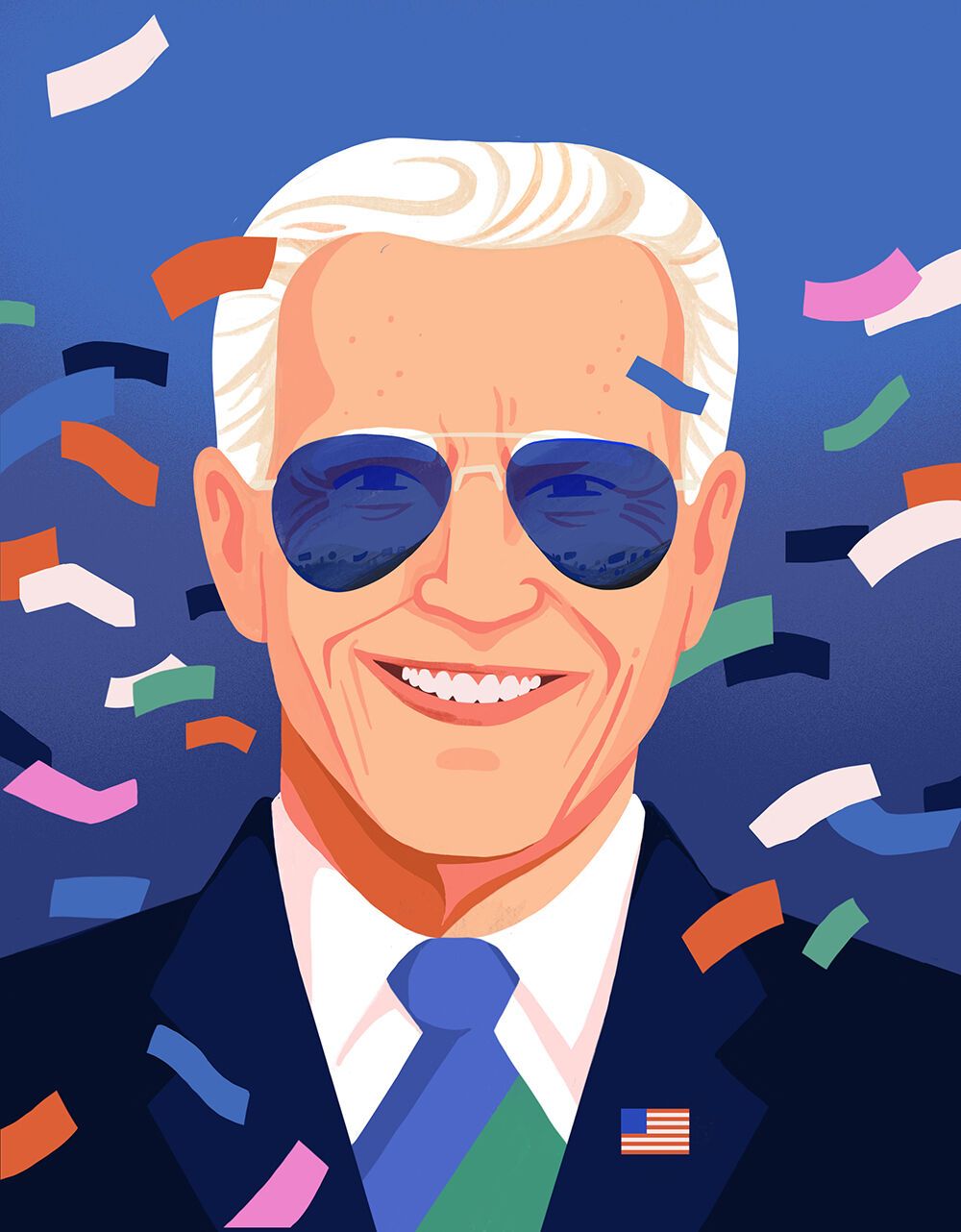 Bold colors and illustrated portrait by Petra Eriksson