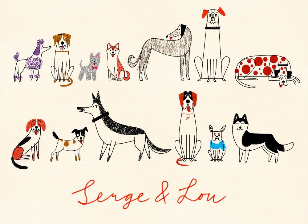 Illustrated dogs by illustrator Klas Fahlén